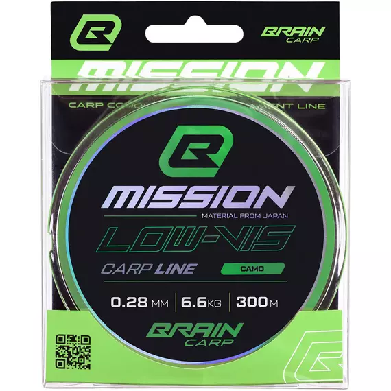 Волосінь Brain Mission Carp Line (Camo) 300m 0.28mm 6.6kg, фото , изображение 2